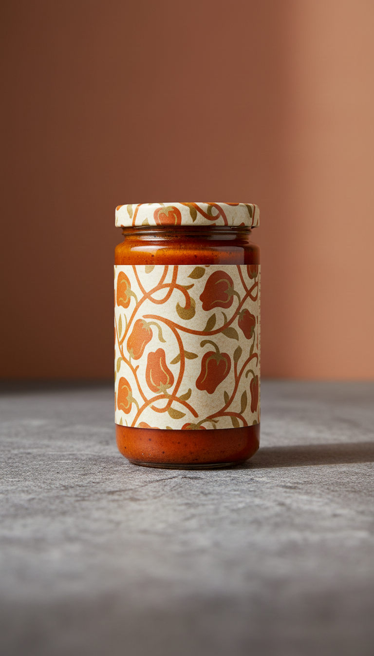Roasted Red Pepper Dip Jar in a new setting